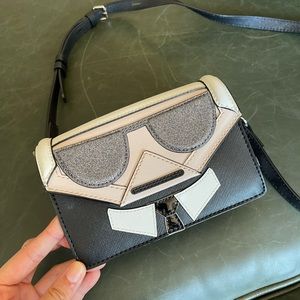 Karl Lagerfeld crossbody leather mini bag in black